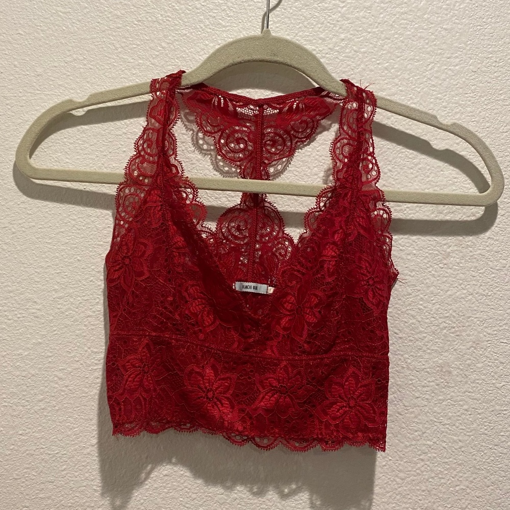 Kimchi Blue Size S Red Halter Bralette